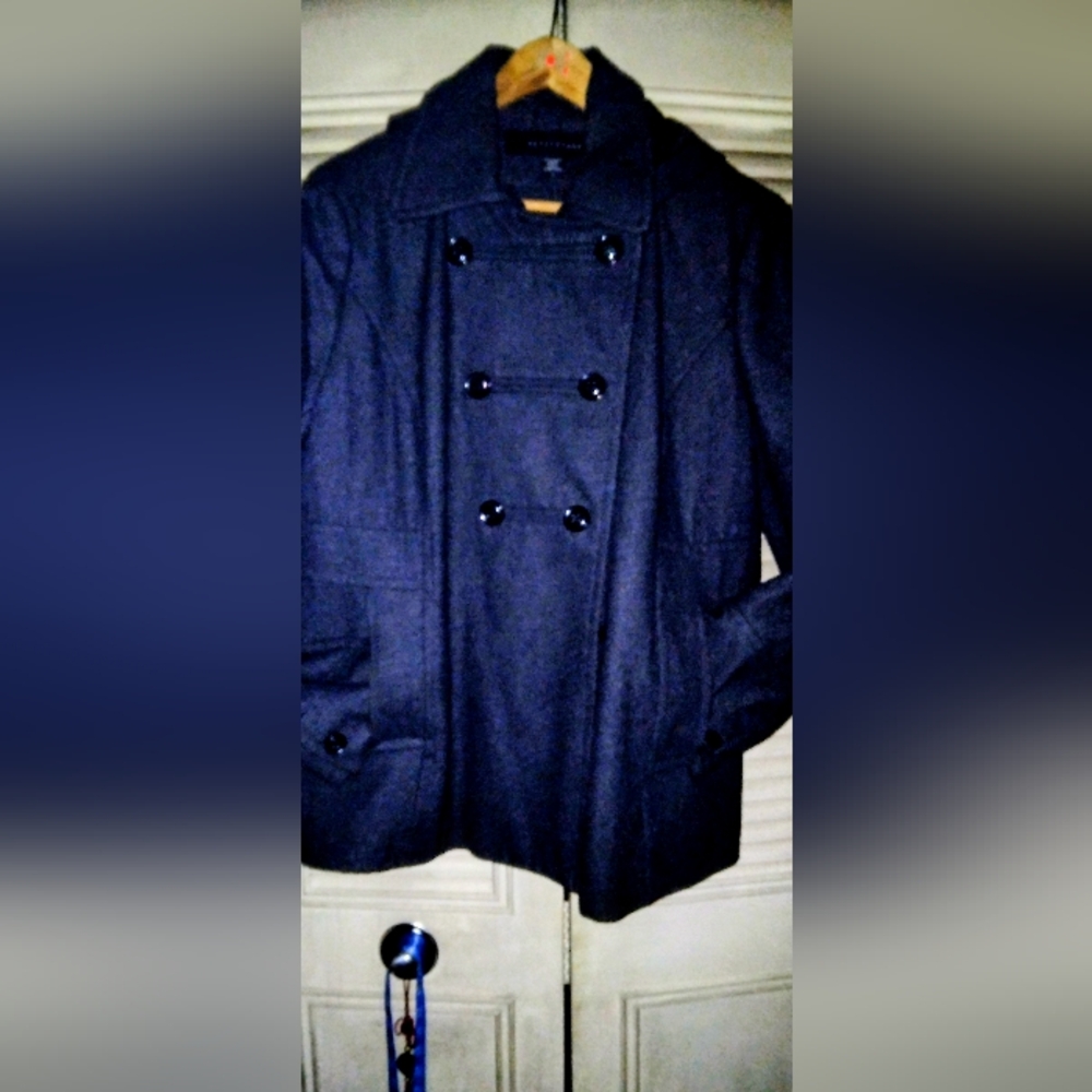 Apostrophe Women's Charcoal Double-Breasted Pea Coat